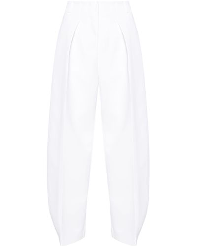 Jacquemus Le Pantalon Ovalo Tapered-leg Trousers - White