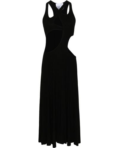 Natasha Zinko Cut-out Ribbed Midi Dress - Women's - Viscose/spandex/elastane - Black
