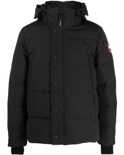 Canada Goose Wyndham Hooded Quilted Coat - Black