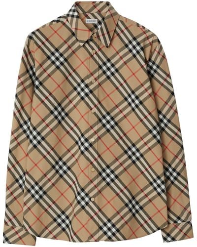 Burberry Neutral Vintage Check Cotton Shirt - Natural