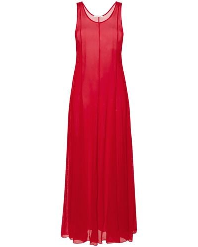 Peter Do A-line Silk Maxi Dress - Red
