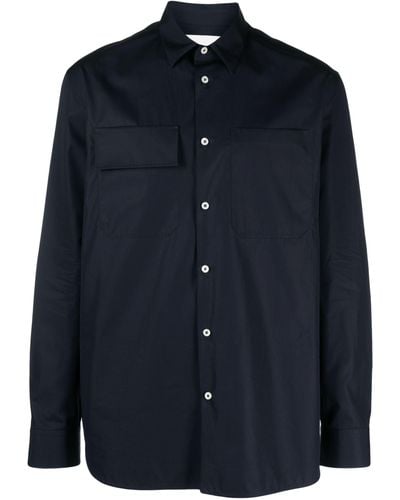 Jil Sander Navy Organic Cotton Shirt - Blue