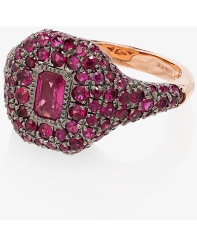 SHAY 18k Pavé Ruby Pinky Ring - Multicolor