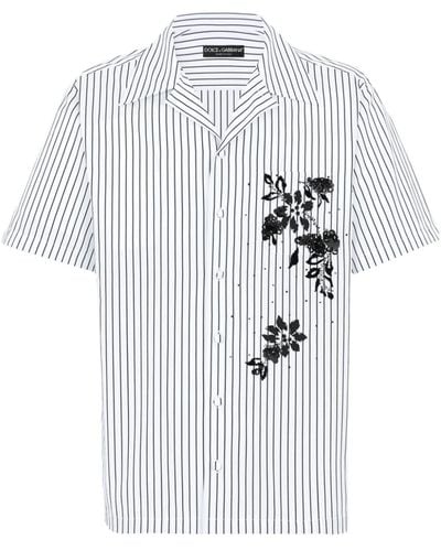 Dolce & Gabbana Striped Cotton Shirt - White