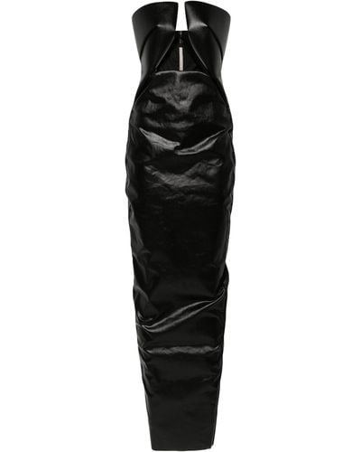 Rick Owens Prong Coated Denim Gown - Black