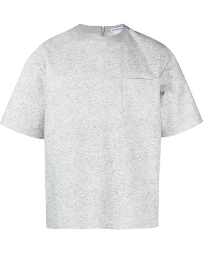 Bottega Veneta Melange Leather T-shirt - Men's - Calf Leather - White