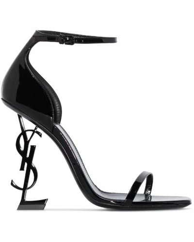 Saint Laurent Opyum 110 Patent Leather Sandals - Women's - Leather - Black