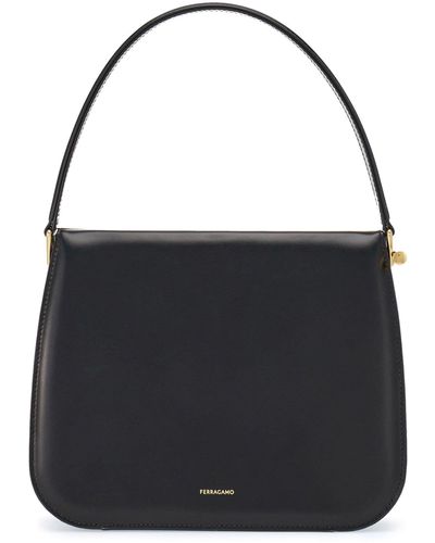 Ferragamo Small Semi-rigid Leather Bag - Women's - Calfskin - Black
