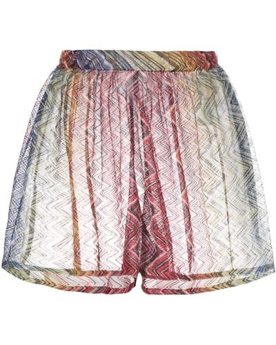 Missoni Zigzag-print High-waisted Shorts - Red