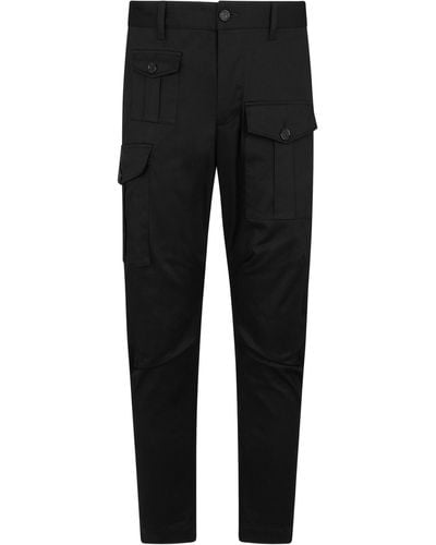 DSquared² Black Stretch-cotton Trousers