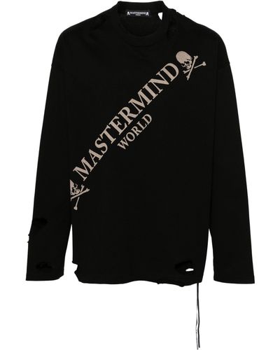 Mastermind Japan Cut-out Logo-print T-shirt - Black