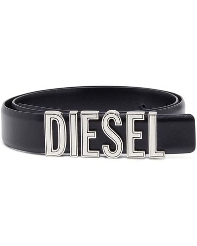 DIESEL B- Rivets Leather Belt - Black