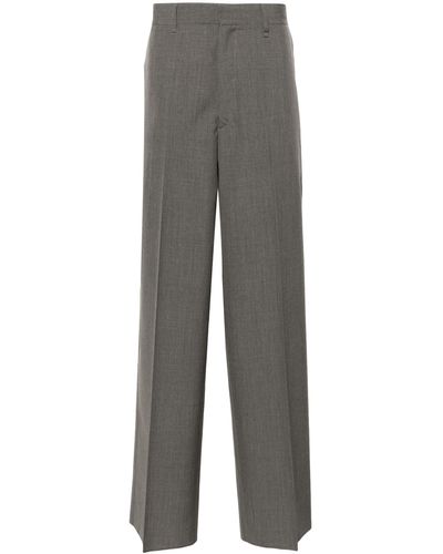 Givenchy Wide-leg Wool Trousers - Men's - Acetate/wool/viscose - Grey