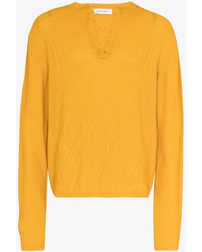 Kiko Kostadinov Itten Cable Knit Sweater - Yellow