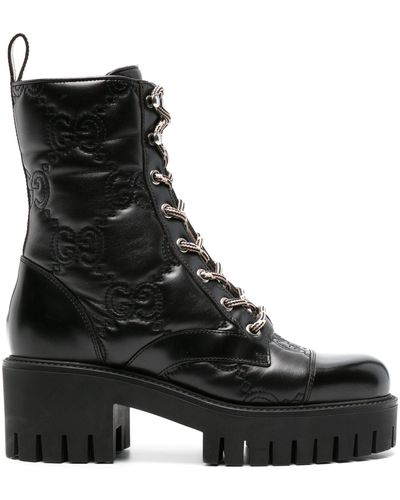 Gucci GG Leather Bootie - Black