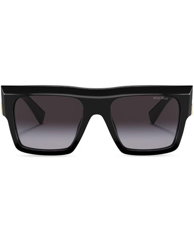 Miu Miu Miu Glimpse Logo-lettering Sunglasses - Black