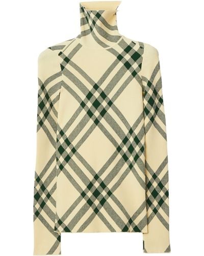 Burberry Neutral Check Jumper - Natural