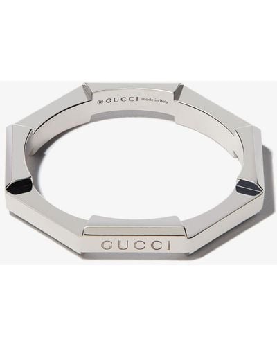 Gucci 18k White Gold Link To Love Mirrored Ring