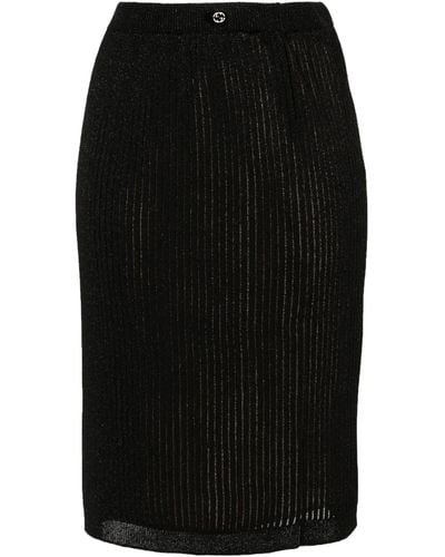 Gucci Ribbed Knit Skirt - Women's - Silk/acetate/viscose/polyester - Black
