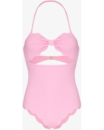 Marysia Swim Antibes Scalloped Halterneck Swimsuit - Women's - Spandex/elastane/polyamide - Pink