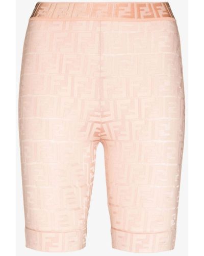 Fendi Rama Monogram leggings - Women's - Spandex/elastane/polyamide - Pink