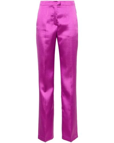 ANDAMANE Purple Gladys Straight Tailored Trousers - Pink