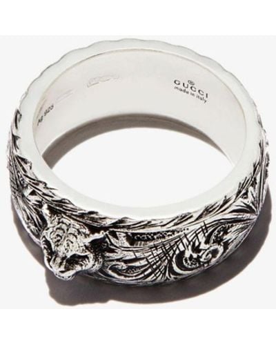 Gucci Sterling Feline Head Ring - Metallic