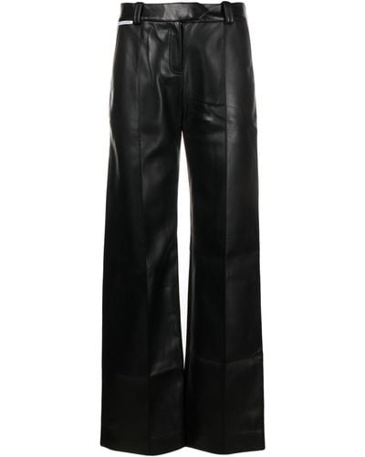 Aleksandre Akhalkatsishvili Faux-leather Straight-leg Pants - Women's - Polyester/polyurethane/cotton - Black
