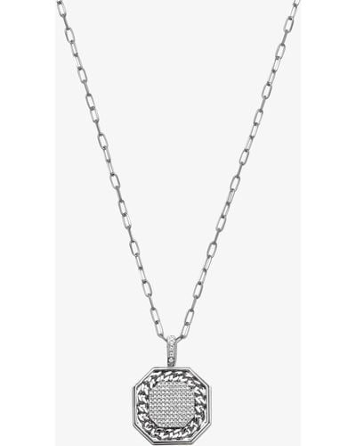 SHAY 18k White Gold Octagon Diamond Pendant Necklace - Men's - Diamond/18kt White Gold - Metallic