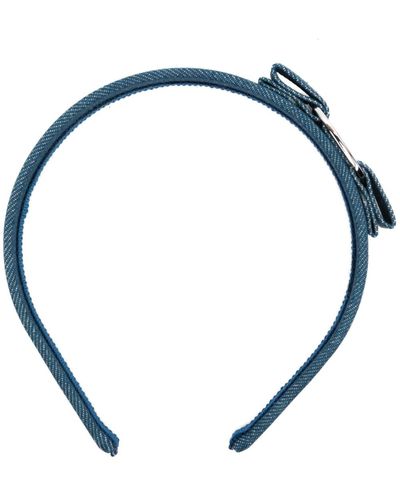 Ferragamo Vara Bow-detail Denim Headband - Blue