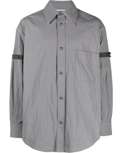 Thom Browne Button-fastening Long-sleeve Shirt - Gray