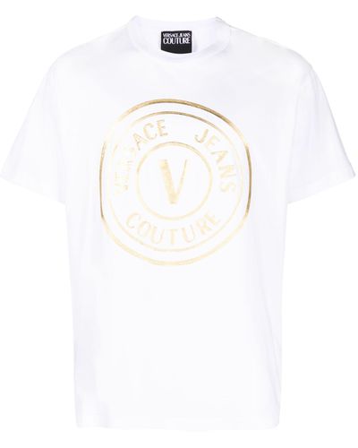 VERSACE JEANS COUTURE Mens Black Chain Print Short Sleeve T shirt - VERSACE  JEANS COUTURE from Niro Fashion UK