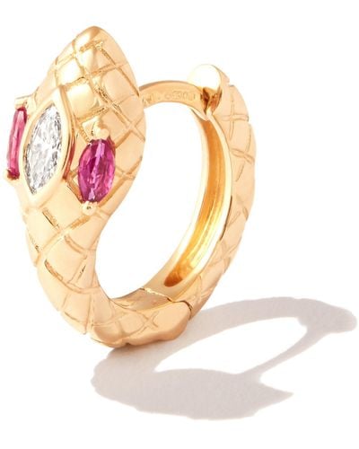 Jacquie Aiche 14k Yellow Gold Snake Head Ruby And Diamond Earring - Women's - 14kt Rose Gold/ruby/diamond - Metallic