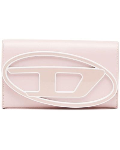 DIESEL 1dr Leather Strap Wallet - Pink