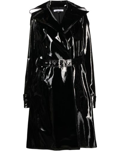 LAQUAN SMITH High-shine Leather Coat - Black