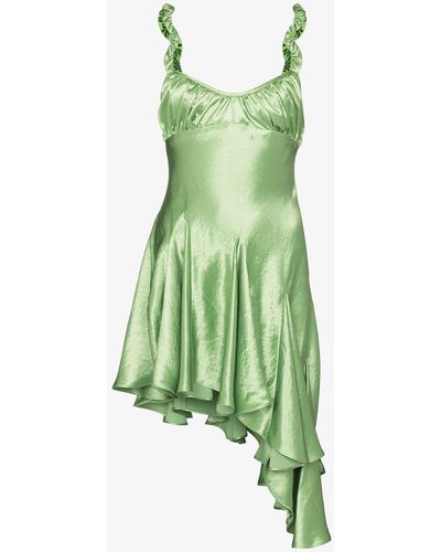 Collina Strada Poison Ivy Asymmetric Hem Mini Dress - Green