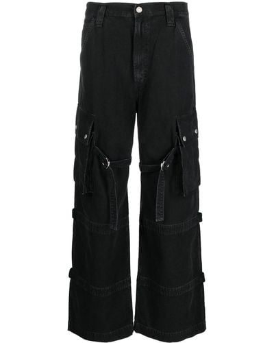 Agolde Vivian Buckled Straight Jeans - Black