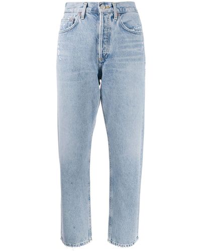Agolde Parker Straight-leg Cropped Jeans - Blue