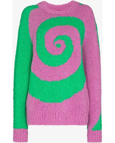 The Elder Statesman Swirl Intarsia Cashmere Jumper - Women's - Cashmere/silk - Pink