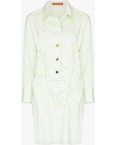 Rejina Pyo Kimora Organic Cotton Ruched Mini Dress - Women's - Organic Cotton - White