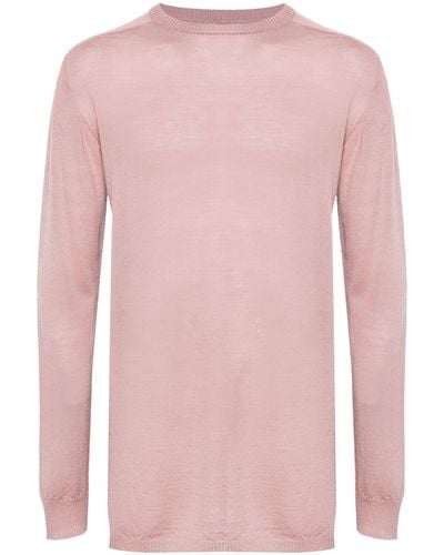Rick Owens Fine-knit Virgin Wool Sweater - Pink