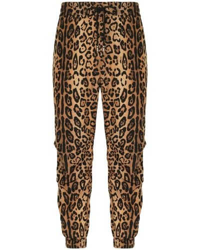 Dolce & Gabbana Leopard-print Track Trousers - Men's - Polyester/polyamide - Brown