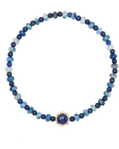 Luis Morais 14k Yellow Rotary Gemstone Bracelet - Men's - 14kt /lapis Lazuli/turquoise - Blue