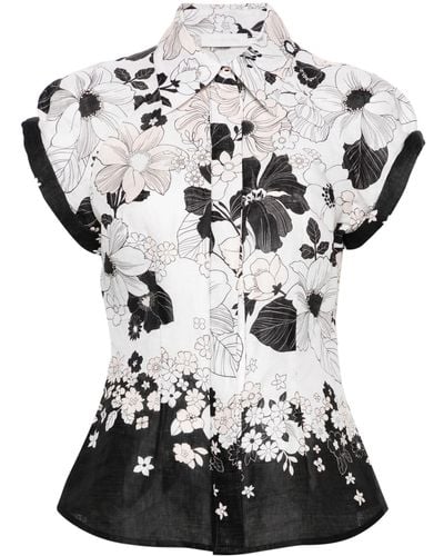 Zimmermann Pop Floral-print Shirt - Black