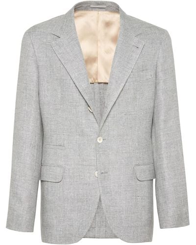 Brunello Cucinelli Single-breasted Blazer - Grey