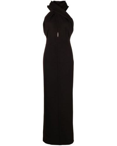 Saint Laurent Hooded Maxi Dress - Black