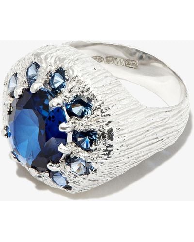 Bleue Burnham Sterling Burnham Signet Sapphire Ring - Blue