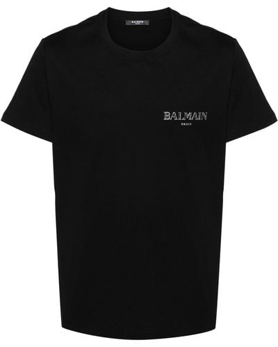 Balmain Vintage Rubber-logo T-shirt - Black