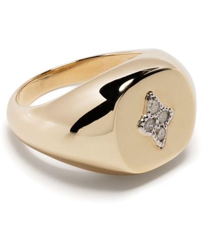 Pascale Monvoisin 9k Gold Louise Diamond Ring - Natural