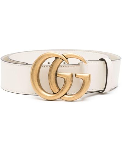 Gucci gg Marmont Leather Belt - Natural